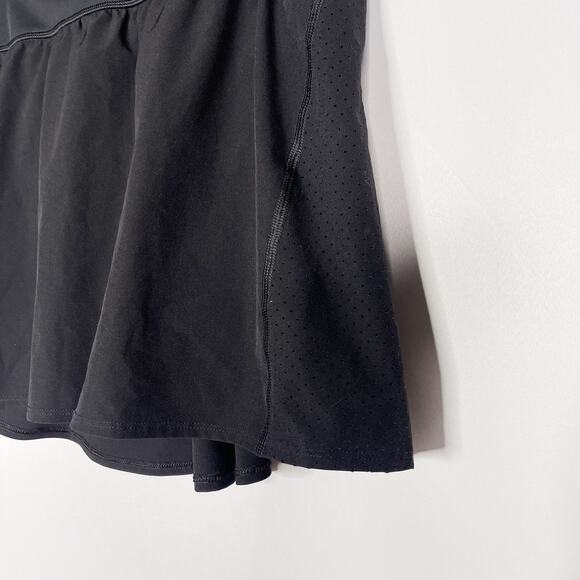 Spanx Medium M Black Booty Boost 14" Skort Perforated Woven Short Liner Ruffled - Picture 3 of 13